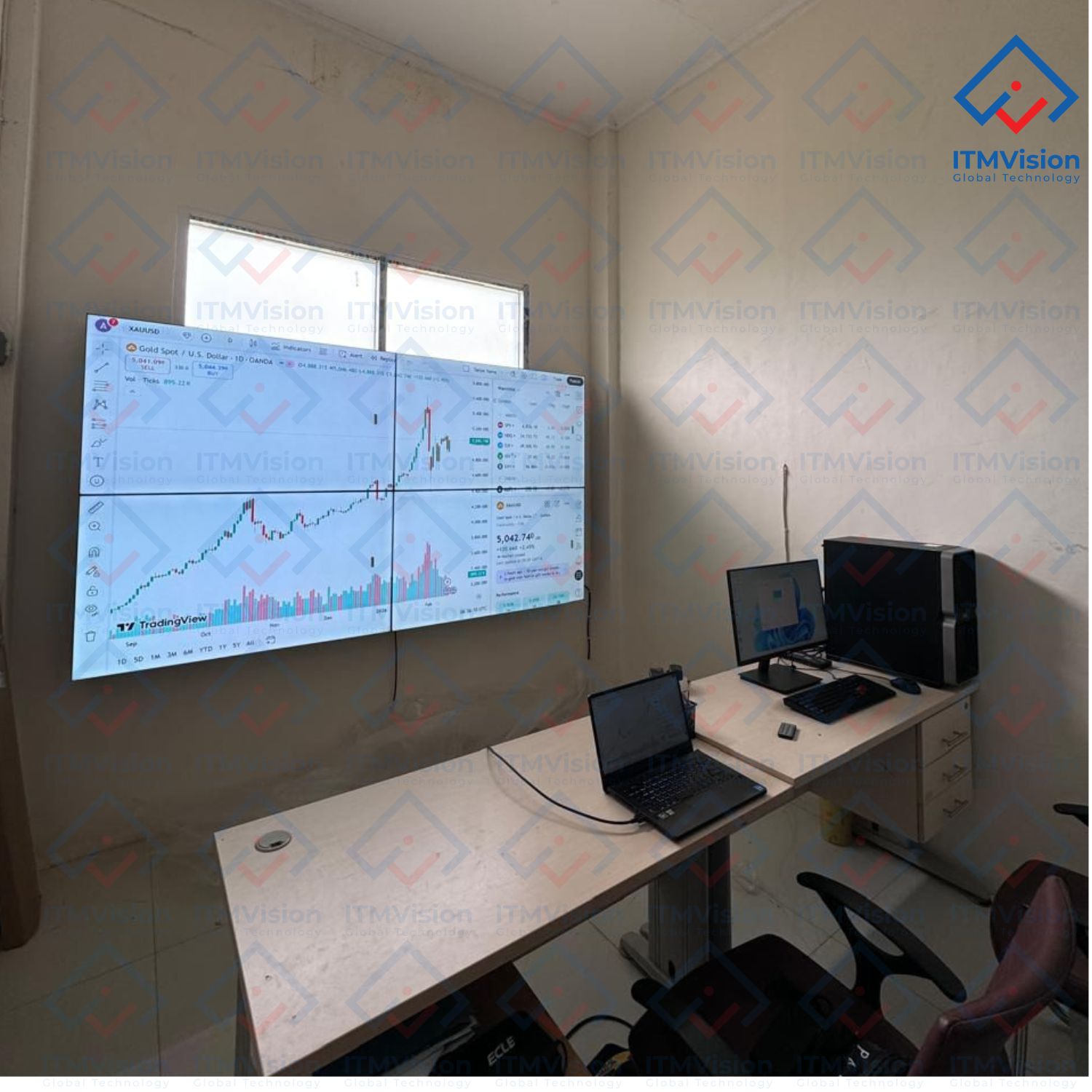 Pemesanan Sekaligus Pemasangan Video Wall 55inch Slim Bazel 4 Unit (2×2) Untuk Kantor Bea Cukai Morowali, Sulawesi Tengah